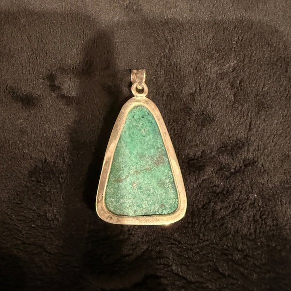 Large Turquoise Pendant with Sterling Silver - Picture 4 of 7